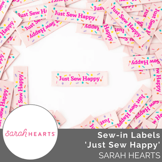 Sew - in Labels: Just Sew Happy - Emmaline Bags Inc.