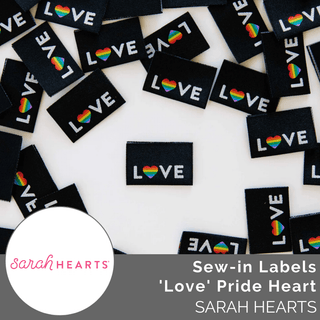 Sew - in Labels: Love Pride Heart - Emmaline Bags Inc.