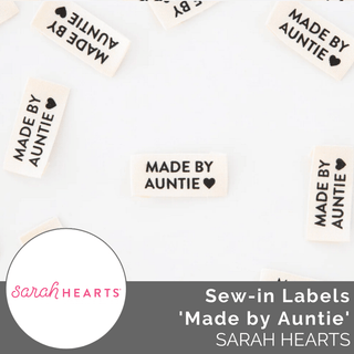 Sew - in Labels: 'Made by Auntie' Cotton - Emmaline Bags Inc.