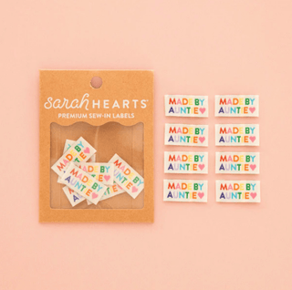 Sew-in Labels | 'Made by Auntie' Rainbow - Emmaline Bags Inc.-Sewing Supplies & Notions