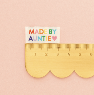 Sew-in Labels | 'Made by Auntie' Rainbow - Emmaline Bags Inc.-Sewing Supplies & Notions