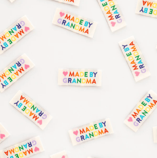 Sew-in Labels | 'Made by Grandma' Rainbow - Emmaline Bags Inc.-Sewing Supplies & Notions
