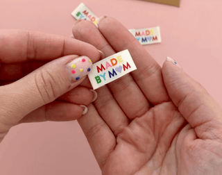 Sew-in Labels | 'Made by Mom' Rainbow - Emmaline Bags Inc.-Sewing Supplies & Notions