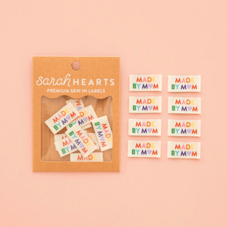 Sew-in Labels | 'Made by Mom' Rainbow - Emmaline Bags Inc.-Sewing Supplies & Notions