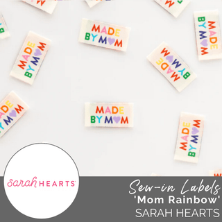Sew-in Labels | 'Made by Mom' Rainbow - Emmaline Bags Inc.-Sewing Supplies & Notions
