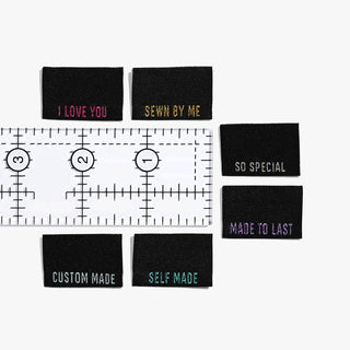 Sew - In Labels: Metallic Side Seam (Black) | KATM - Emmaline Bags Inc. - Sewing Supplies & Notions