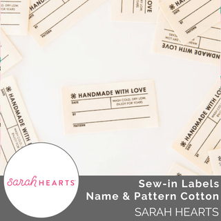 Sew - in Labels: Name & Pattern Info (Cotton) - Emmaline Bags Inc.