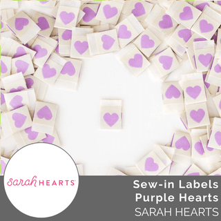 Sew - in Labels: Purple Heart - Emmaline Bags Inc.