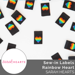 Sew - in Labels: Rainbow Pride Heart - Emmaline Bags Inc.