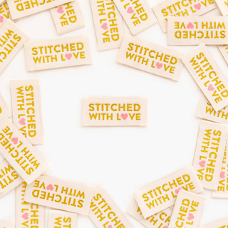 Sew - in Labels: Stitched with Love Gold - Emmaline Bags Inc.