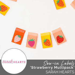 Sew-in Labels | Strawberry Multipack - Emmaline Bags Inc.-Sewing Supplies & Notions