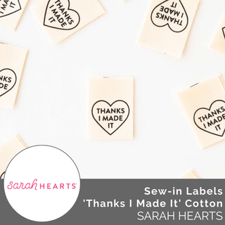 Sew - in Labels: 'Thanks I Made It' Cotton - Emmaline Bags Inc.