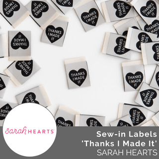 Sew - in Labels: Thanks I Made It Heart - Emmaline Bags Inc.