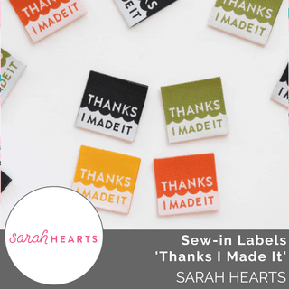 Sew-in Labels: 'Thanks I Made It' Multipack - Emmaline Bags Inc.-Sewing Supplies & Notions