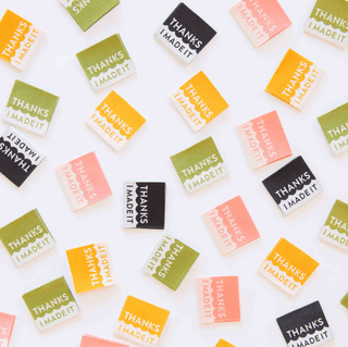 Sew - in Labels | 'Thanks I Made It' Multipack | Spring Colours - Emmaline Bags Inc. - Sewing Supplies & Notions