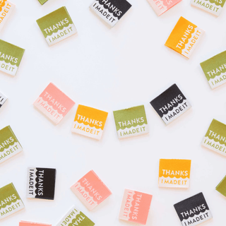 Sew - in Labels | 'Thanks I Made It' Multipack | Spring Colours - Emmaline Bags Inc. - Sewing Supplies & Notions