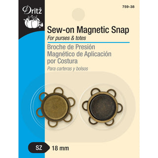 Sew - On Magnetic Snap Closure Set: 3/4" (18 mm) - Emmaline Bags Inc.