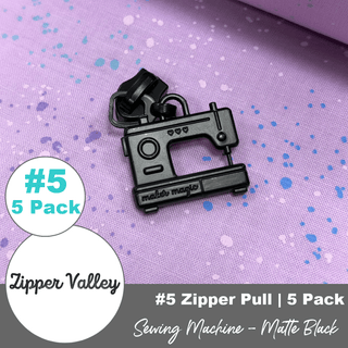Sewing Machine | Zipper Sliders with Pulls | Size 5 (5 Pack) - Emmaline Bags Inc. - Bag Zippers