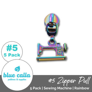 Sewing Machine Zipper Sliders with Pulls - SIZE5 (5 Pack) - Emmaline Bags Inc. - Emmaline Zippers