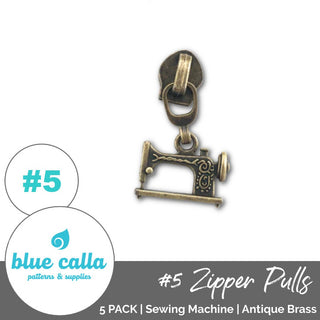 Sewing Machine Zipper Sliders with Pulls - SIZE5 (5 Pack) - Emmaline Bags Inc. - Emmaline Zippers