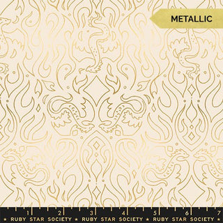 Shell Scribe (Metallic) | Fire Glow by Ruby Star Society (¼ Yard) - Emmaline Bags Inc. - Fabric