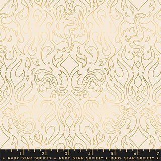 Shell Scribe (Metallic) | Fire Glow by Ruby Star Society (¼ Yard) - Emmaline Bags Inc. - Fabric