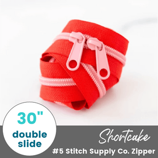 Shortcake | 30" Nylon Coil Zipper | *Size #5* with Two Pulls - Emmaline Bags Inc.-Bag Zippers