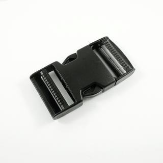 Side Release Buckle with Adjuster - Black Plastic 1 1/2" (38mm) - 1 per Pack - Emmaline Bags Inc.