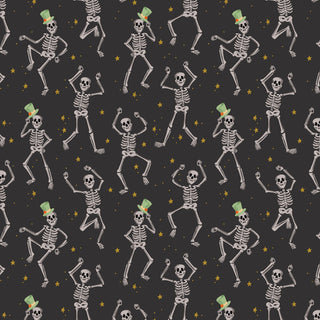 Skeletons in Black // Halloween by Rifle Paper Co (1/4 yard) - Emmaline Bags Inc.