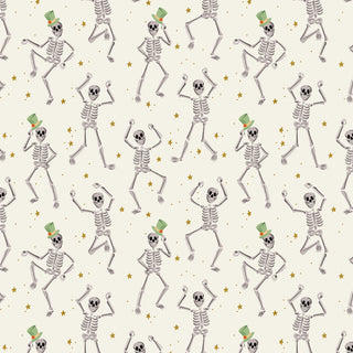 Skeletons in Cream // Halloween by Rifle Paper Co (1/4 yard) - Emmaline Bags Inc.