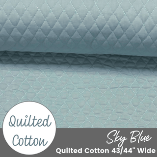 Sky Blue | Quilted Cotton (by the ½ yard) - Emmaline Bags Inc.-Fabric