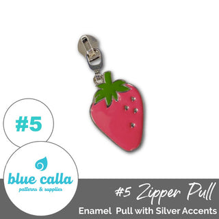 Slider with Enamel Strawberry Pull - SIZE5 (1 ONLY) - Emmaline Bags Inc. - Emmaline Zippers
