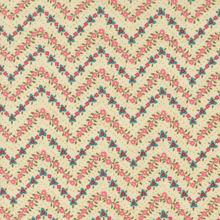 Small Floral Chevron // Sagewood for Moda (1/4 yard) - Emmaline Bags Inc.