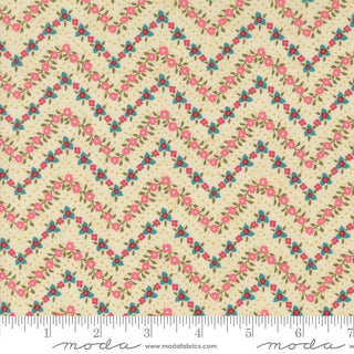 Small Floral Chevron // Sagewood for Moda (1/4 yard) - Emmaline Bags Inc.