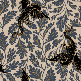 Smoke Dragon Lair (Metallic Canvas) | Fire Glow by Ruby Star Society (¼ Yard) - Emmaline Bags Inc. - Fabric