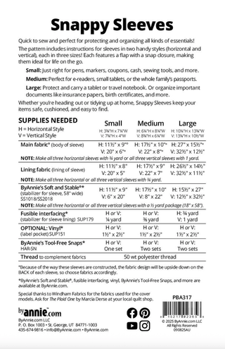 Snappy Sleeves | from ByAnnie (Printed Paper Pattern) - Emmaline Bags Inc. - Sewing Patterns