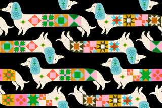 Soft Black Quilty Dog | 1 800 Notion by Ruby Star Society (¼ Yard) - Emmaline Bags Inc.-Fabric