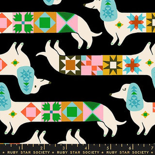 Soft Black Quilty Dog | 1 800 Notion by Ruby Star Society (¼ Yard) - Emmaline Bags Inc.-Fabric