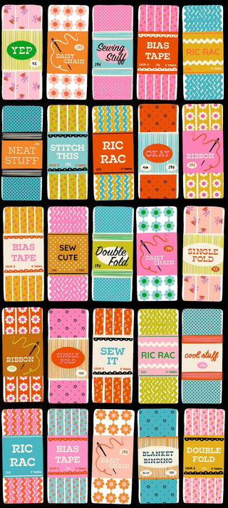 Soft Black Sew Cute | 1 800 Notion by Ruby Star Society (¼ Yard) - Emmaline Bags Inc.-Fabric