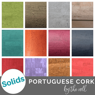 SOLIDS • Portuguese Cork Fabric • PRECUTS - Emmaline Bags Inc.