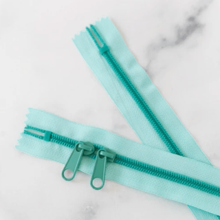 Spearmint | 30" Nylon Coil Zipper | *Size #5* with Two Pulls - Emmaline Bags Inc.-Bag Zippers