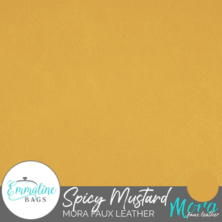 Spicy Mustard | Mora Faux Leather - Emmaline Bags Inc. - Fabric