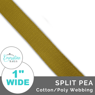 Split Pea | Cotton/Poly Webbing (Per 1 Yard) • 1 " Wide (25 mm) - Emmaline Bags Inc. - Straps & Handles