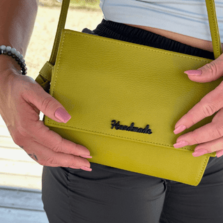 Split Pea | Prairie Faux Leather | ½ Yard Precut (18" x 53") - Emmaline Bags Inc. - Fabric