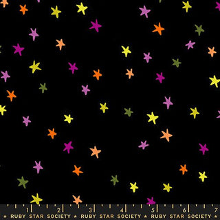 Spooky Black Starry | Freaky Familiars by Ruby Star Society (¼ Yard) - Emmaline Bags Inc.-Fabric