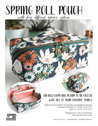 Spring Roll Pouch by Love You Sew (Printed Paper Pattern) - Emmaline Bags Inc.