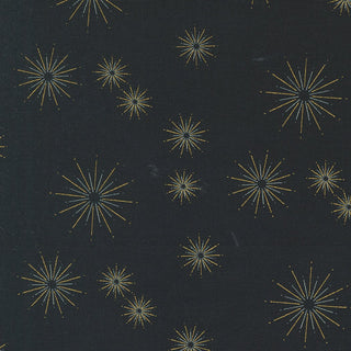 Stars Metallic in EBONY // Shimmer by Moda (1/4 yard) - Emmaline Bags Inc.