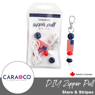 Stars & Stripes | DIY Zipper Charm Pull Kit - Emmaline Bags Inc. - Sewing Supplies & Notions