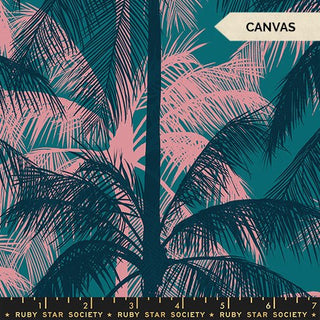 Story Time Poolside Palms (Canvas) | Poolside Too by Ruby Star Society (¼ Yard) - Emmaline Bags Inc. - Fabric