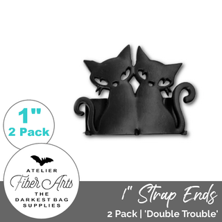 Strap Ends: 'Double Trouble' | for 1" (25mm) Straps (2 Pack) - Emmaline Bags Inc. - Bag Hardware